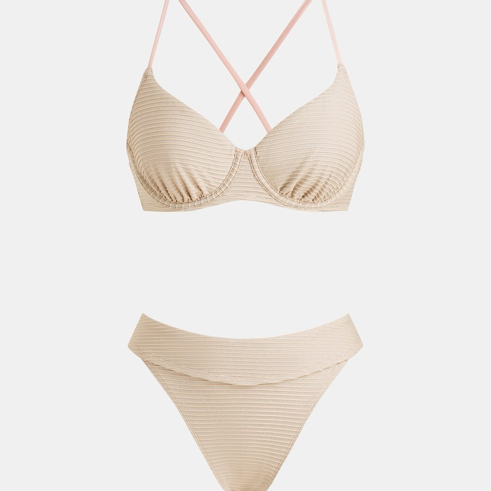 NWT CUPSHE When in Tulum Pink Bikini Set